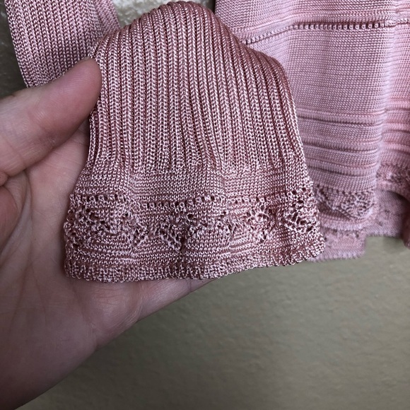 BCBGMaxAzria Silk Knit Dusty Rose Pink Top - Picture 4 of 8